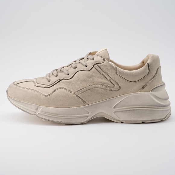 size 13G - Gucci Rhyton Distressed Sneaker Ivory Leather main image 8